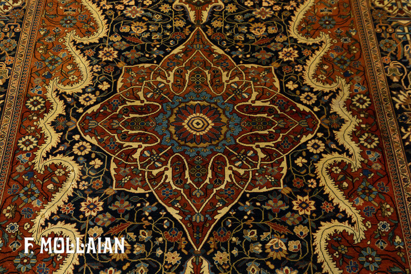 Tapis Persan Antique Kashan Mohtasham n°:11052993